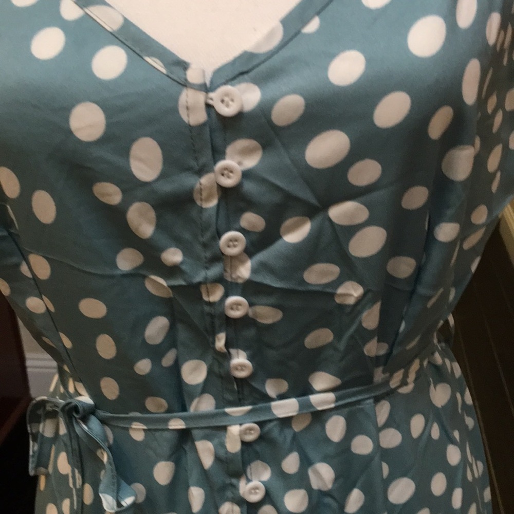 Dot Maxi Dress in Mint and white - Picture 10 of 13